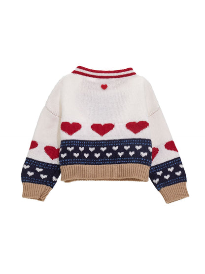 Pull en mérinos avec incrustation de cœur