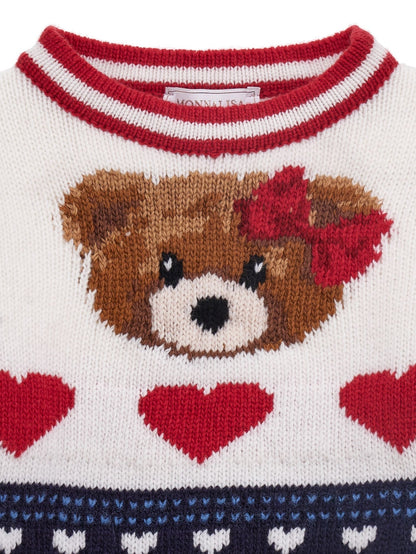 Pull en mérinos avec incrustation de cœur