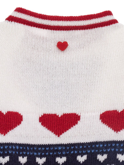 Pull en mérinos avec incrustation de cœur