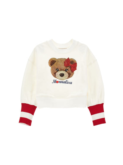 Closed sweatshirt with maxi teddy bear and logo