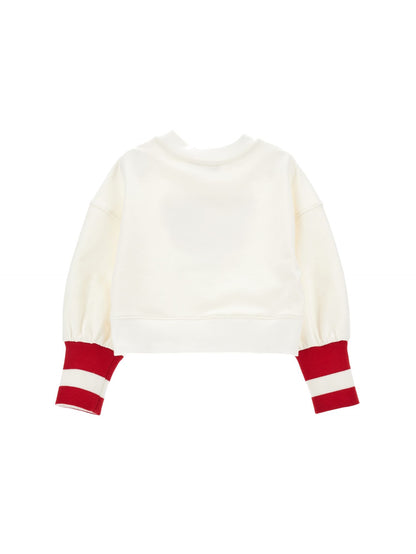 Closed sweatshirt with maxi teddy bear and logo