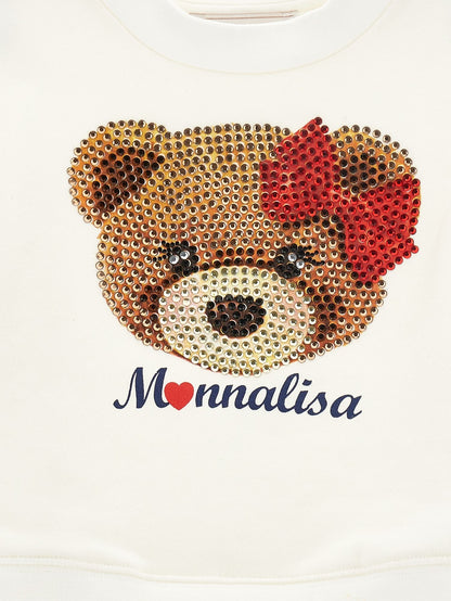 Closed sweatshirt with maxi teddy bear and logo