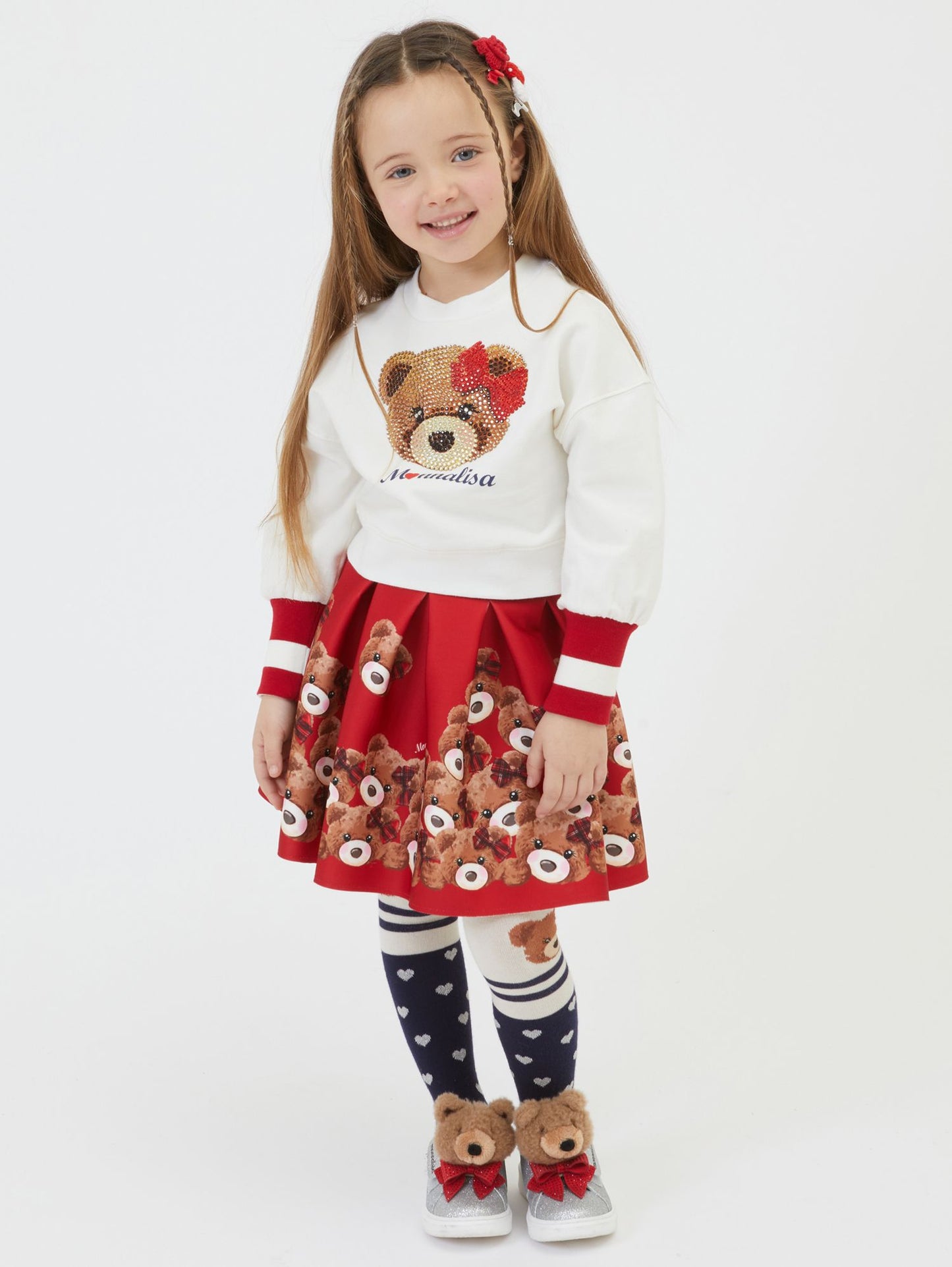 Closed sweatshirt with maxi teddy bear and logo