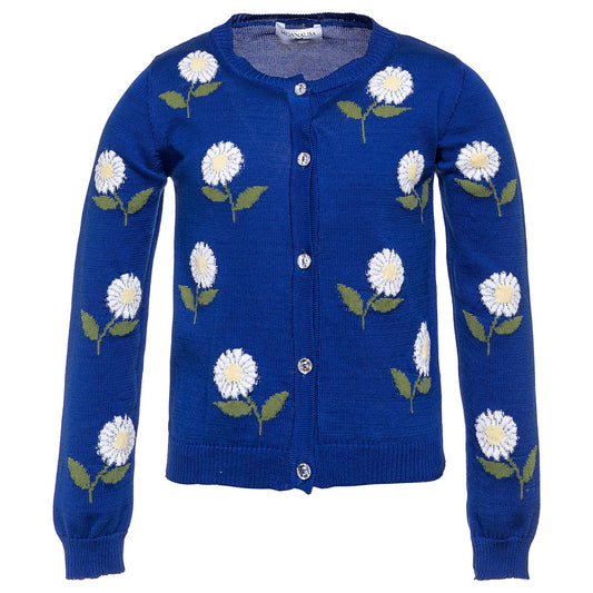 Cardigan with daisy embroidery
