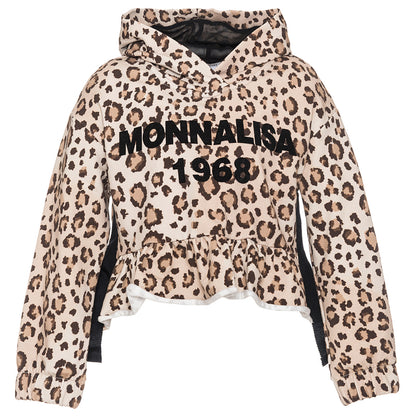 Short animal print sweatshirt