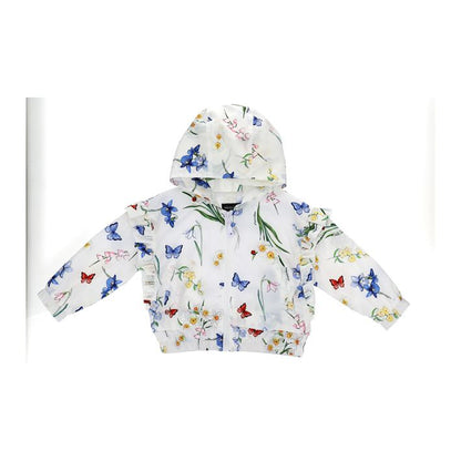 Technical fabric jacket with botanical print 