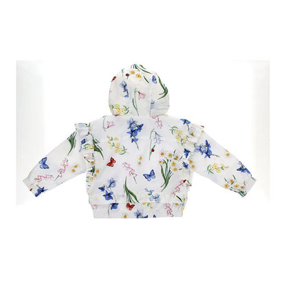 Technical fabric jacket with botanical print 