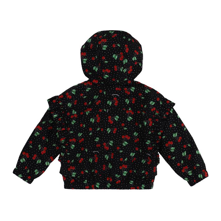 Cherry print technical fabric jacket