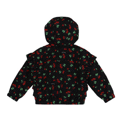 Cherry print technical fabric jacket