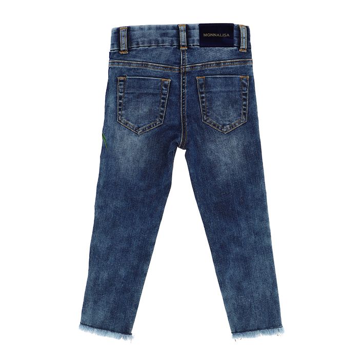 Jeans logato con ricami