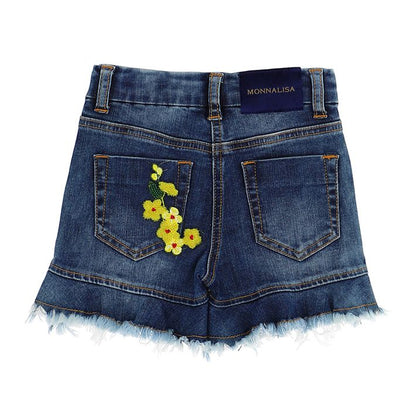 Jeans shorts, embroidered
