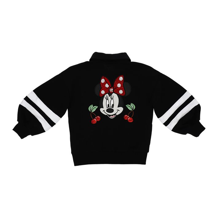 Open sweatshirt with rhinestones and cartoon