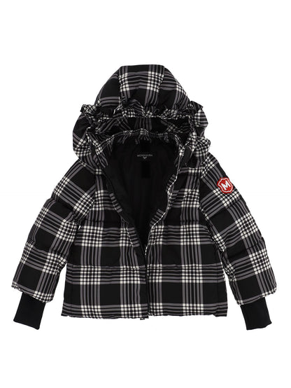Checked down jacket