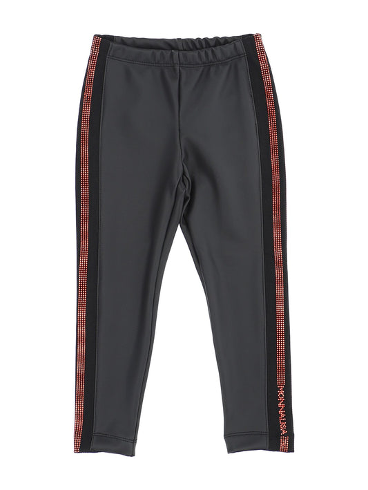 Rhinestone coated fabric trousers