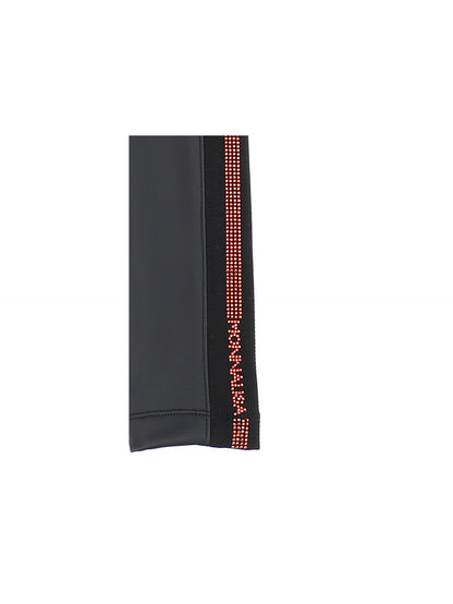 Rhinestone coated fabric trousers