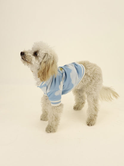 Dog onesie with allover cloud print