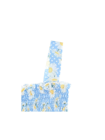 Daisies and polka dots muslin top