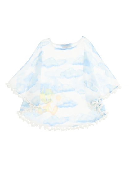 Tweety Bird Cloud Print Muslin Poncho