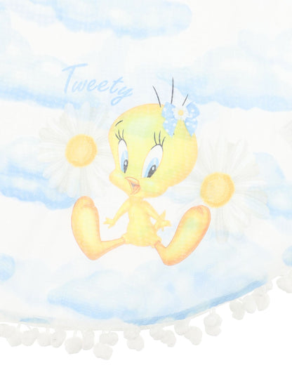 Tweety Bird Cloud Print Muslin Poncho