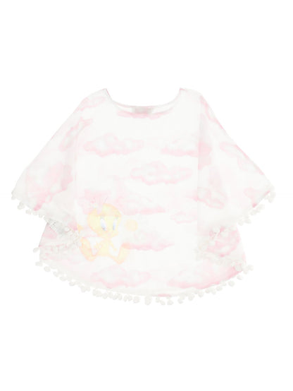 Tweety Bird Cloud Print Muslin Poncho