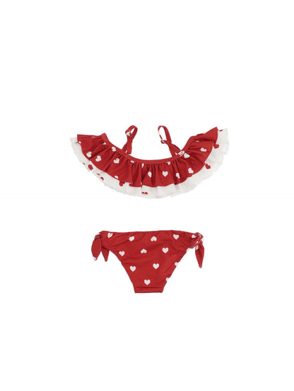 Stretch bikini with heart print