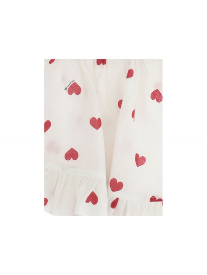 Muslin pareo with heart print