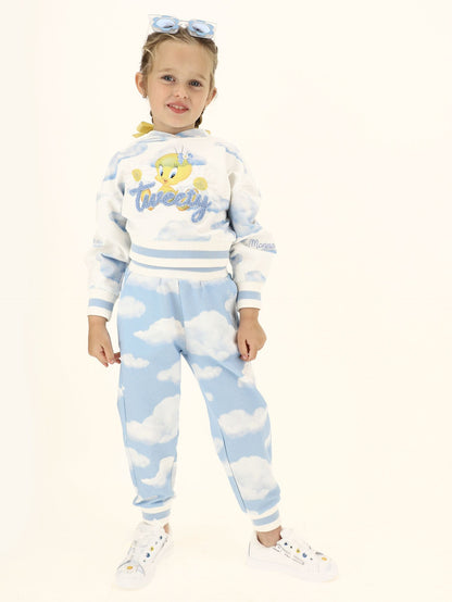 Jogger pants with cloud print sweatshirt
