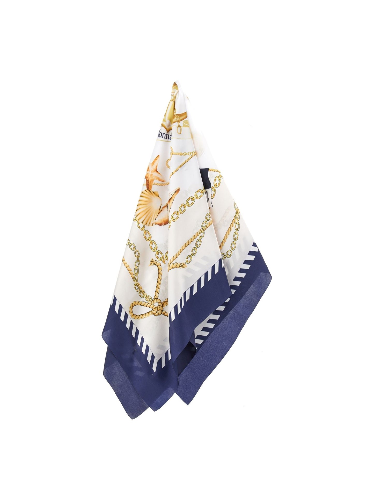 Nautical print satin scarf