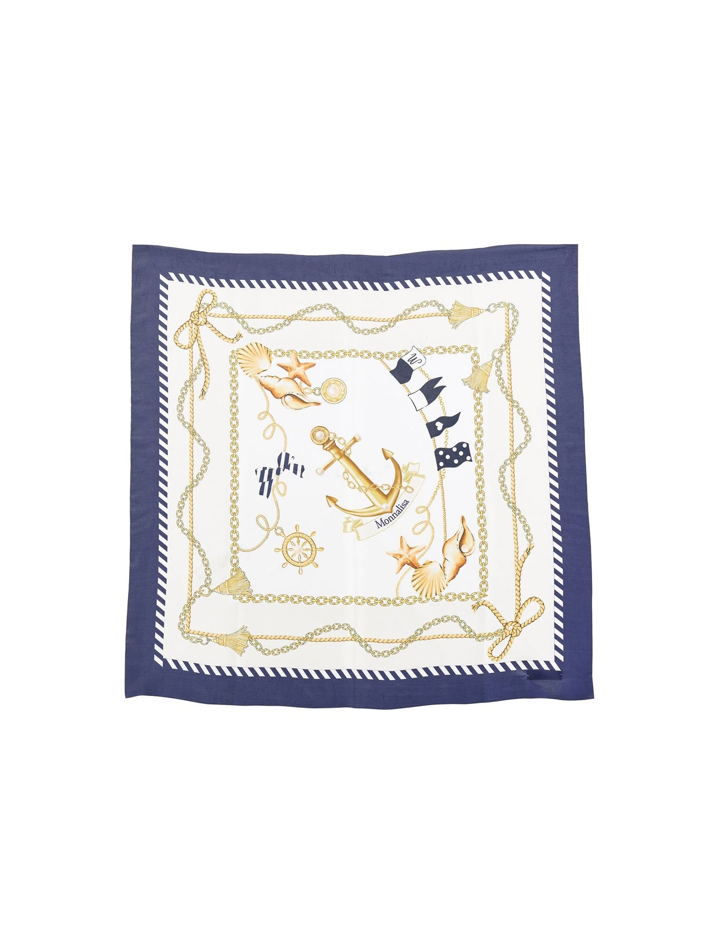 Nautical print satin scarf