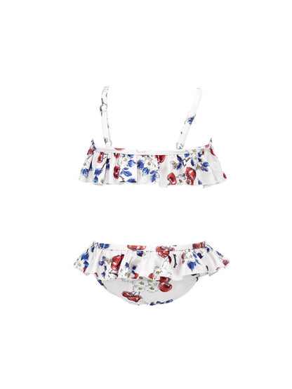 Two-piece swimsuit with ruffles