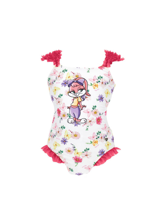 One-piece swimsuit with bunny