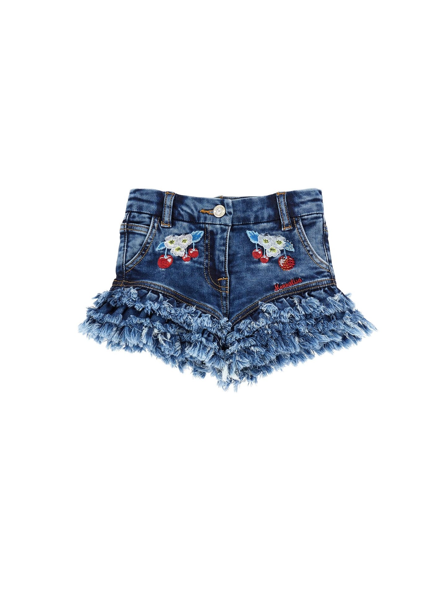 Cherry embroidery sweatshirt shorts