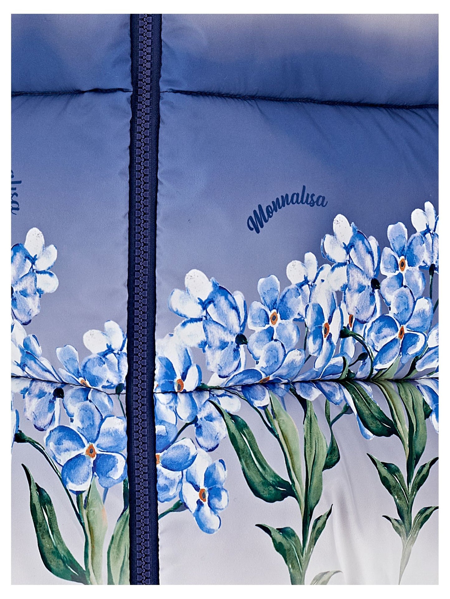 Degradé down jacket with flowers