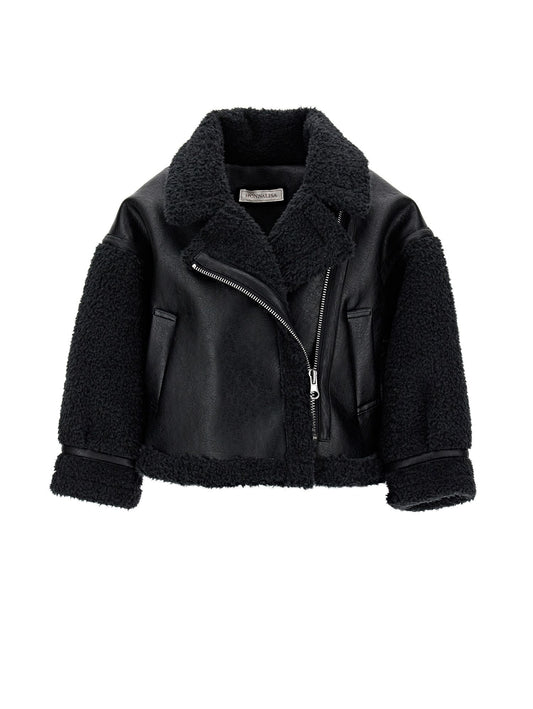 Sheepskin effect plush jacket