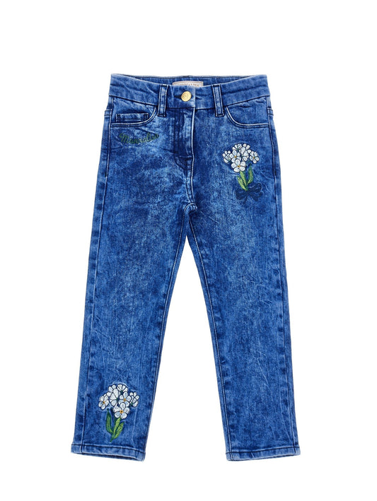 Embroidered denim jeans