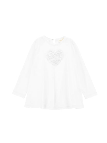 Maxi t-shirt with ruffled heart