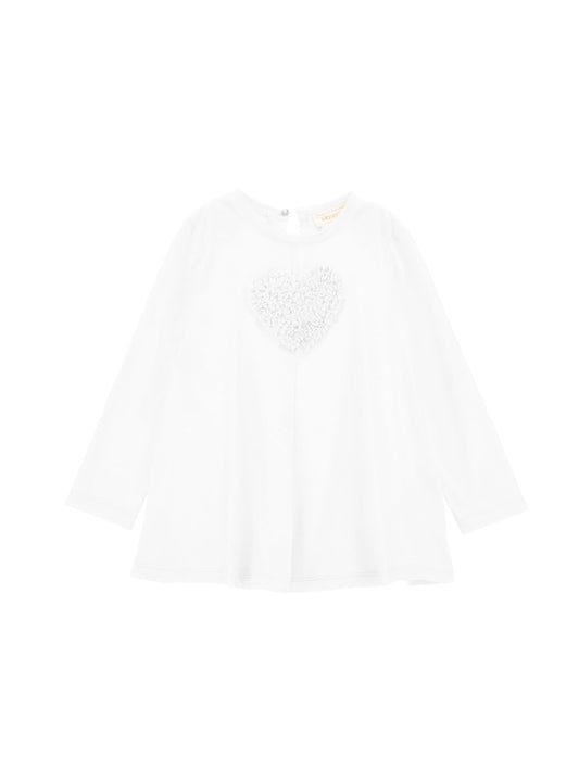 Maxi t-shirt with ruffled heart