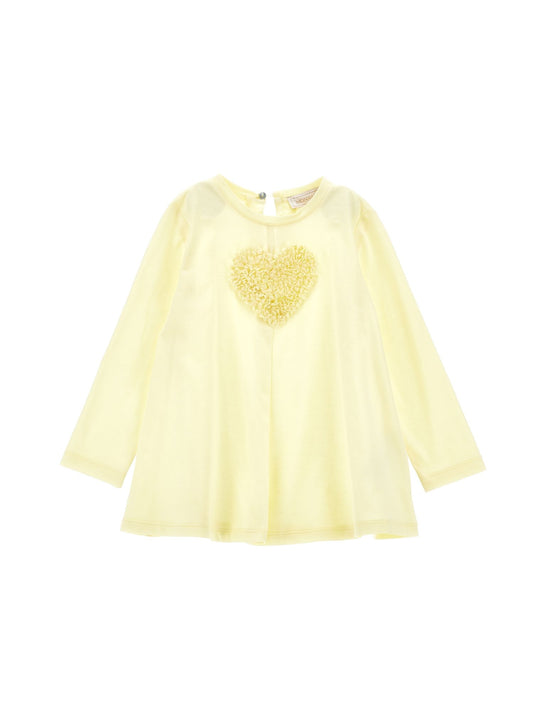 Maxi t-shirt with ruffled heart