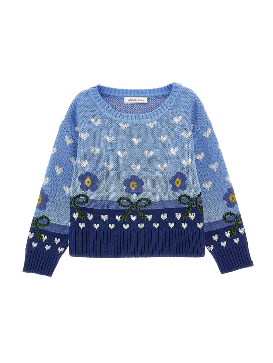 Jacquard sweater with hearts