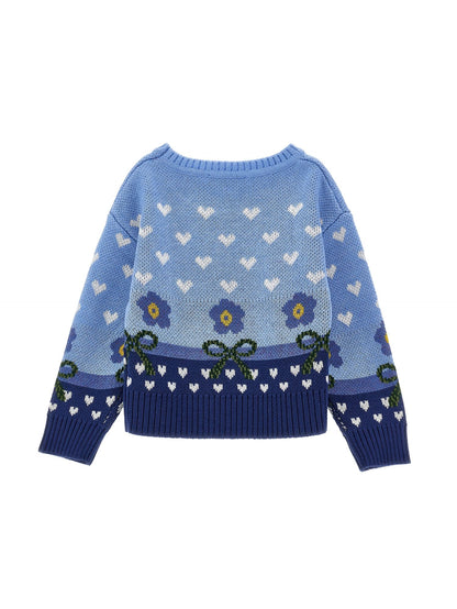 Jacquard sweater with hearts