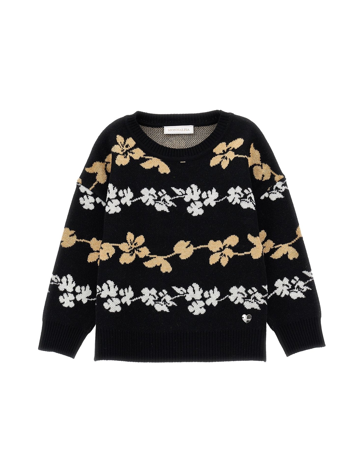 Two-tone jacquard sweater