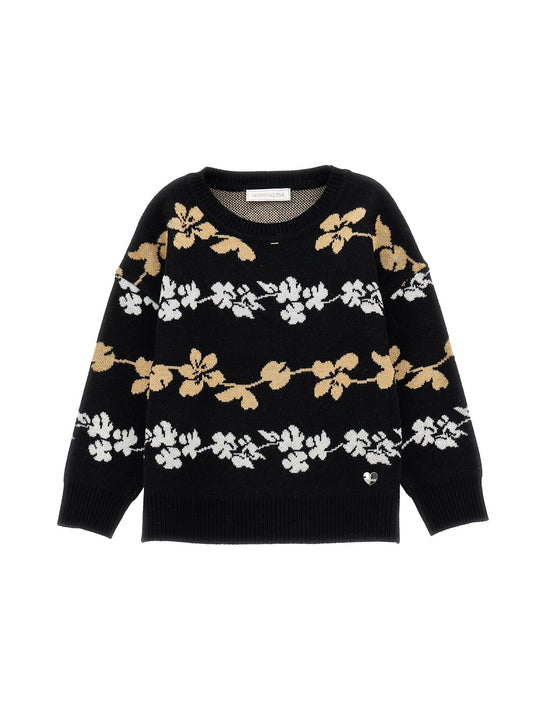 Two-tone jacquard sweater