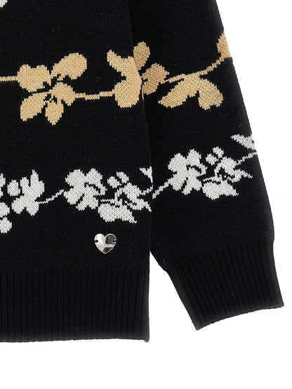 Two-tone jacquard sweater