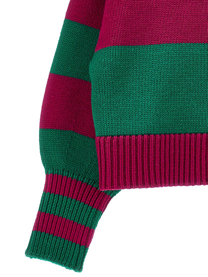 Maxi striped knitwear sweater