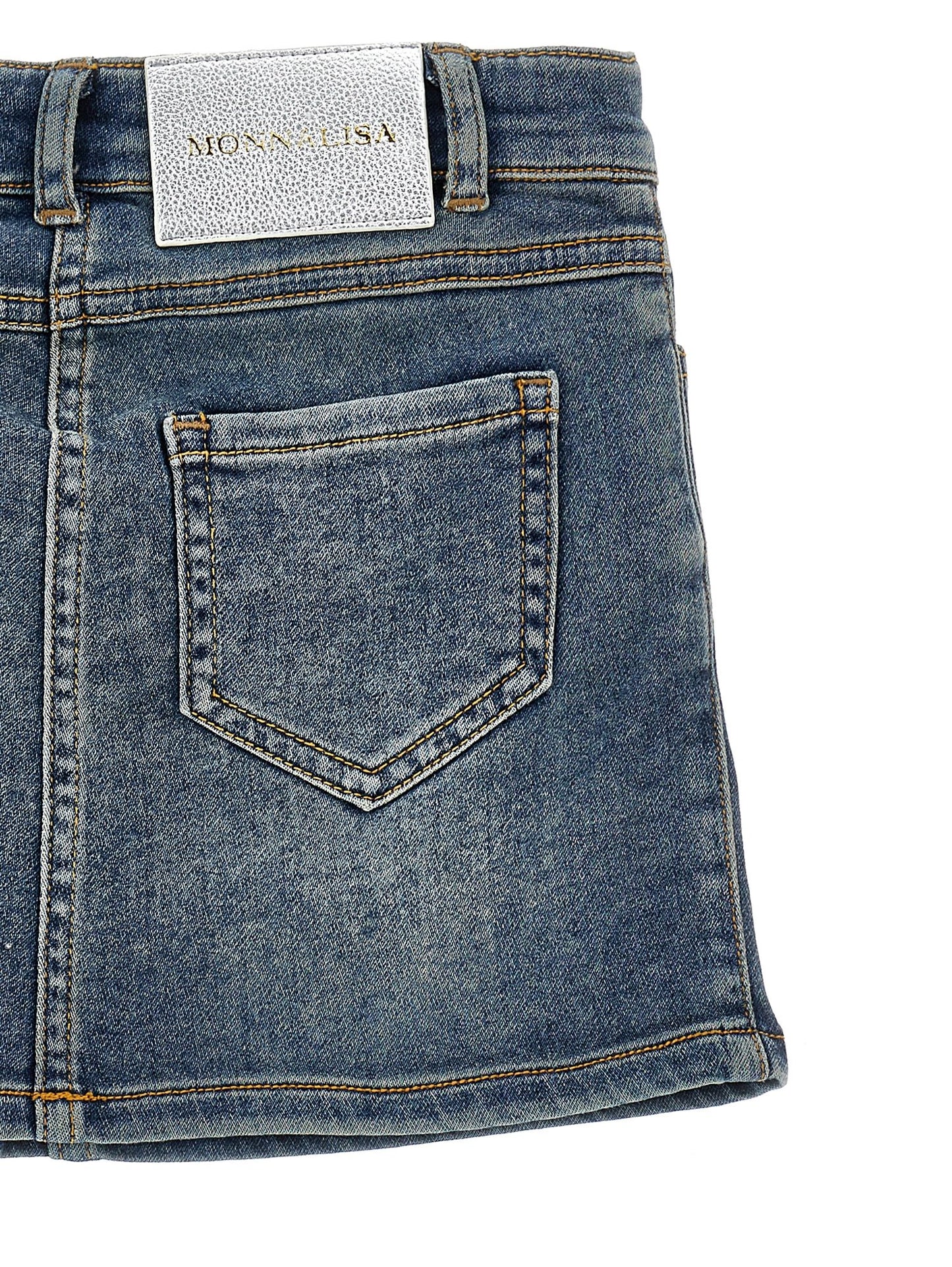 Embroidered denim skirt