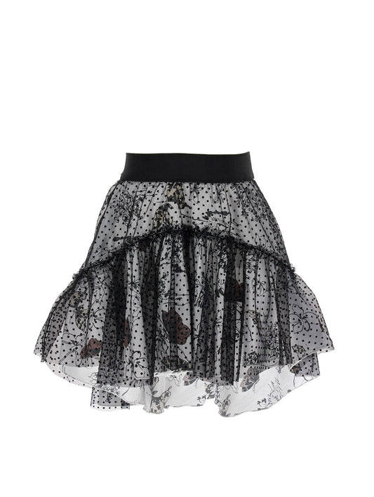 Poplin skirt lined with tulle