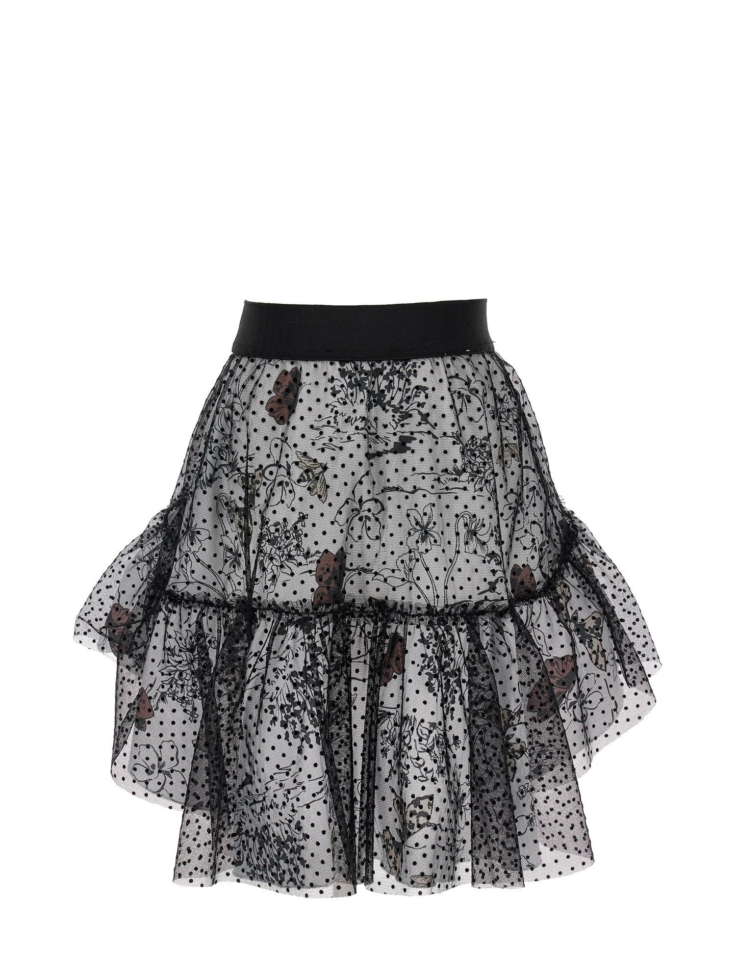 Poplin skirt lined with tulle