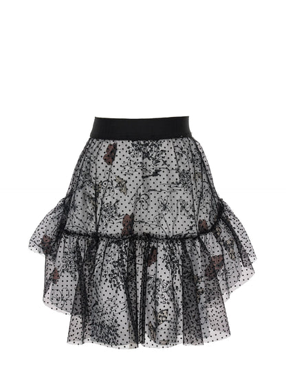 Poplin skirt lined with tulle