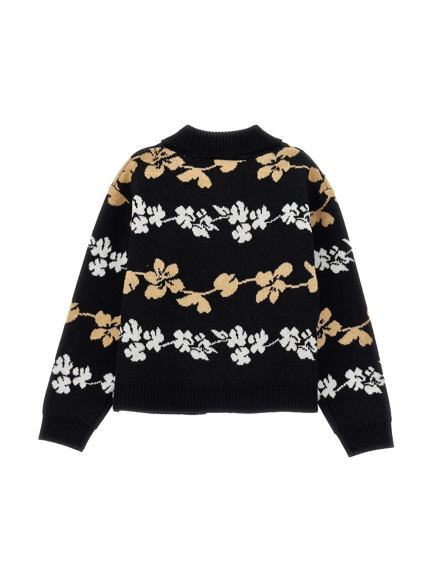 Jacquard cardigan with collar