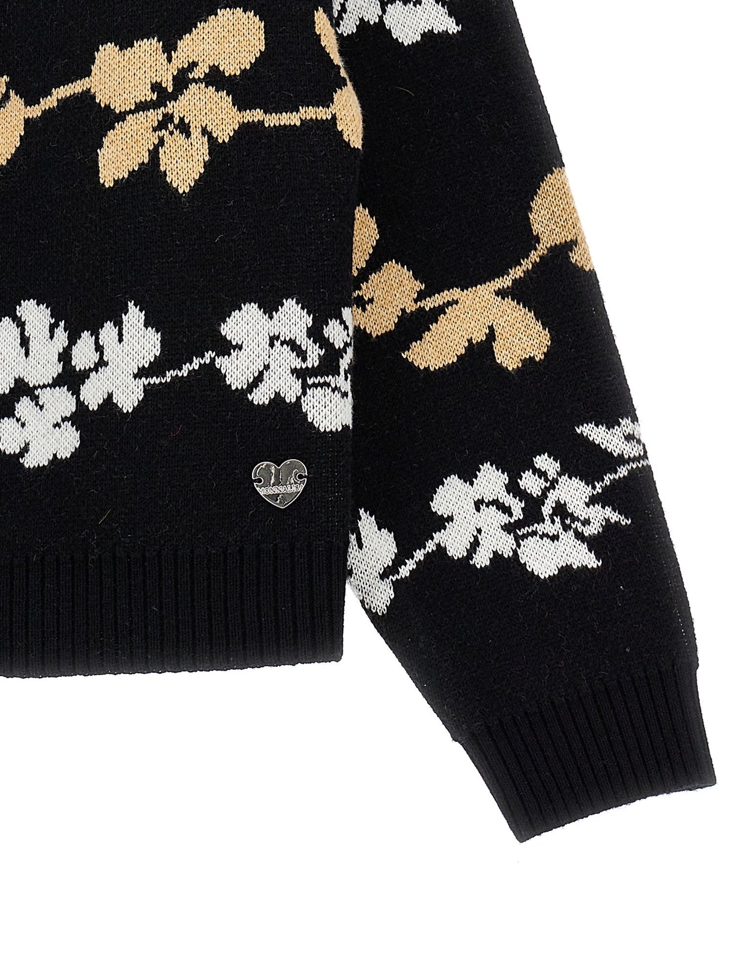 Jacquard cardigan with collar